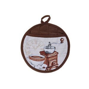 IH Casa Decor Brown Round Pot Holders with Pocket - Set of 4