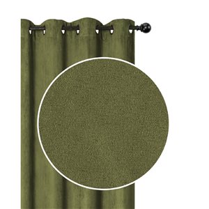 IH Casa Decor 54-in Moss Green Faux Suede Curtain Panel Pair