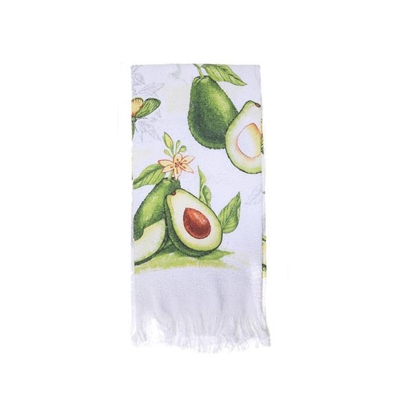 IH Casa Decor Green and White Hand Towels - Set of 6
