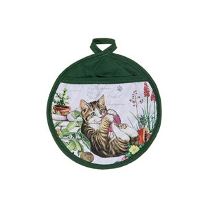Tire-plat rond vert foncé avec pochette par IH Casa Decor, paquet de 4