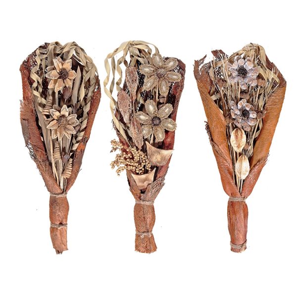 iH casadécor Assorted Dried Floral Exotic Bouquets - Set of 3