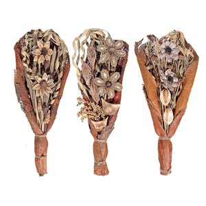 IH Casa Decor Assorted Dried Floral Exotic Bouquets - Set of 3