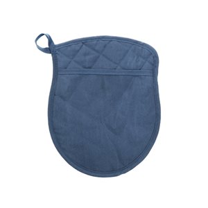 IH Casa Decor Blue Quilted Pot Holders with Pocket - Set of 4