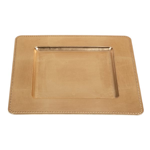 IH Casa Decor Gold Rectangular Charger Plate - 2-Piece