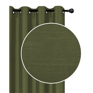 IH Casa Decor 54-in Moss Green Faux Silk Curtain Panel Pair
