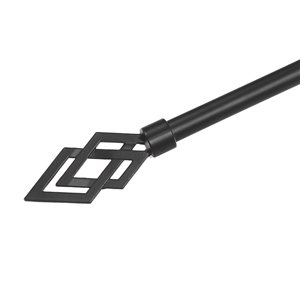 IH Casa Decor Norman Black Steel Curtain Rod - 48-in to 84-in