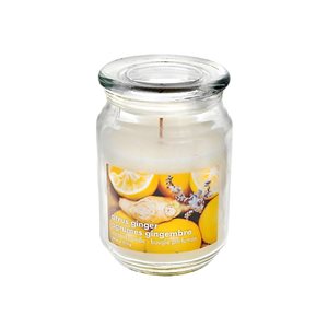 iH casadécor 18 Oz Scented Glass Jar with Glass Lid - Citrus Ginger - Set of 2