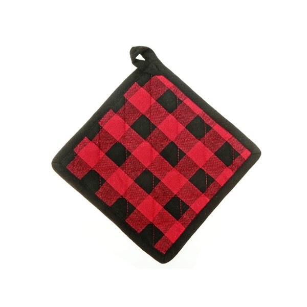 Tire-plat en coton noir et rouge de IH Casa Decor, paquet de 4