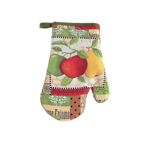 iH casadécor Green and Red Oven Mitts - Set of 4