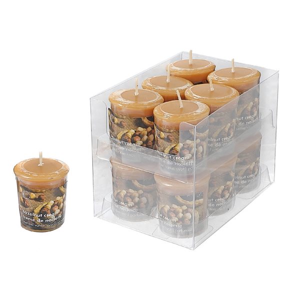 iH casadécor Mushroom Votive Hazelnut Cream Candle - Set of 12
