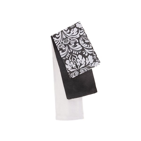 iH casadécor Black and White 2-Pack Dishcloths - Set of 3