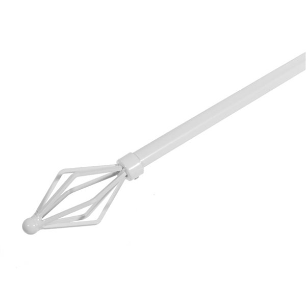 iH casadécor Vertex White Steel Curtain Rod - 28-in to 48-in