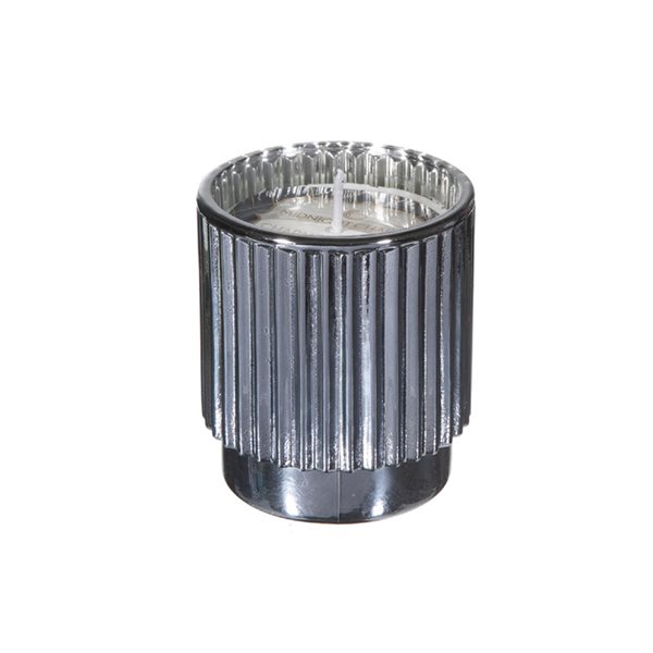 iH casadécor 4.6 Oz Ribbed Electroplated Scented Candle - Midnight Charm - Set of 2