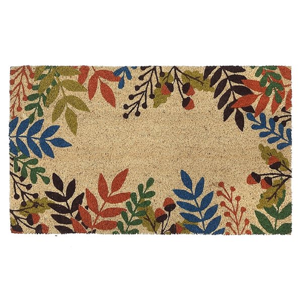 IH Casa Decor 18in x 30in Rectangular Coir Door Mat Automn Leaves J