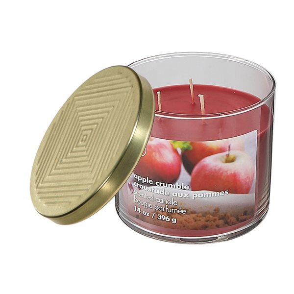 Chandelle en pot de 14oz par iH casadécor, parfum de croustade aux pommes, paquet de 2