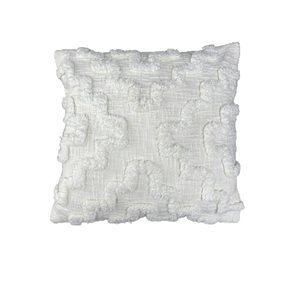 IH Casa Decor Slub Yarn 18-in Ivory Square Decorative Cushions - Set of 2