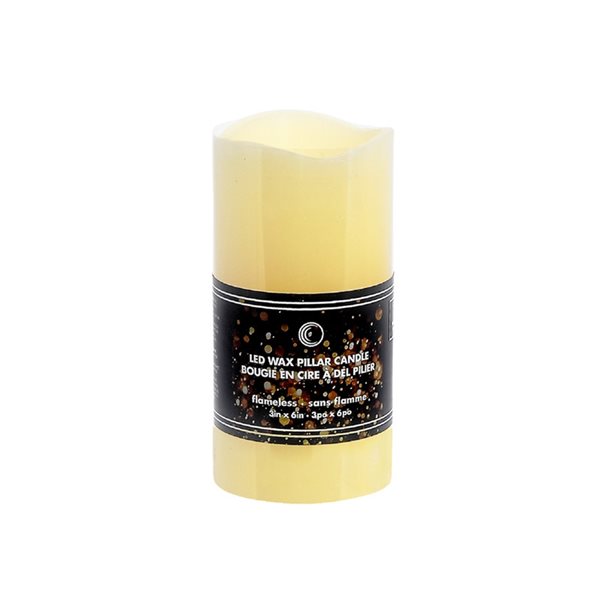 iH casadécor LED Wave Top Unscented Ivory Candle With Timer 3-in x 6-in - Set of 2