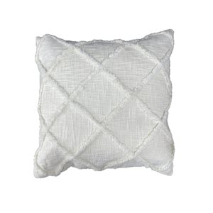 IH Casa Decor Slub Yarn 18-in x 18-in Ivory Decorative Cushions - Set of 2