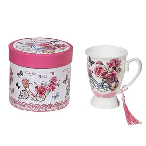 Tasse en céramique avec boîte-cadeau rose par IH Casa Decor