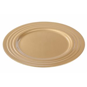 Assiette de présentation ronde et dorée par IH Casa Decor, ens. de 6