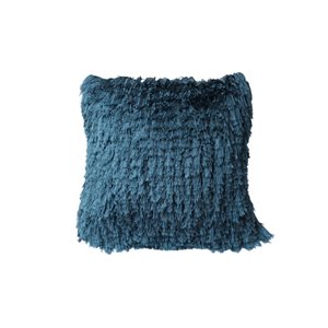 IH Casa Decor Furry 18-in x 18-in Teal Decorative Cushions - Set of 2