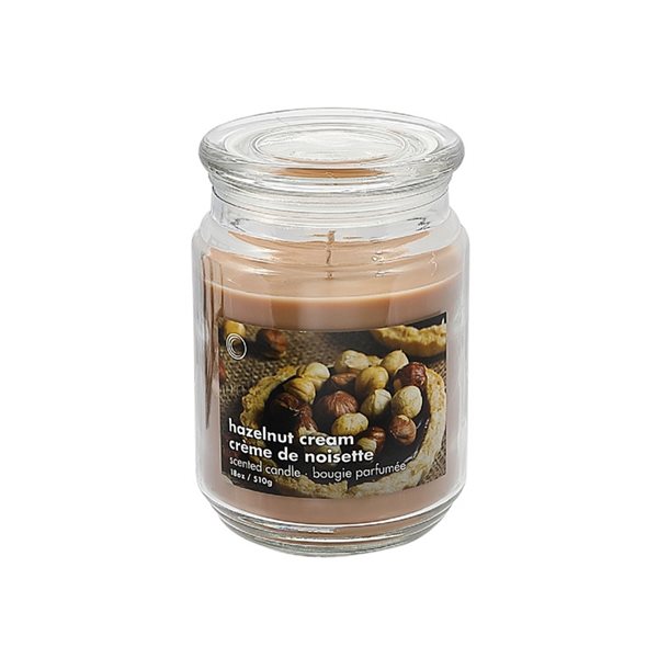 iH casadécor 18 Oz Scented Jar with Glass Lid - Hazelnut Cream - Set of 2