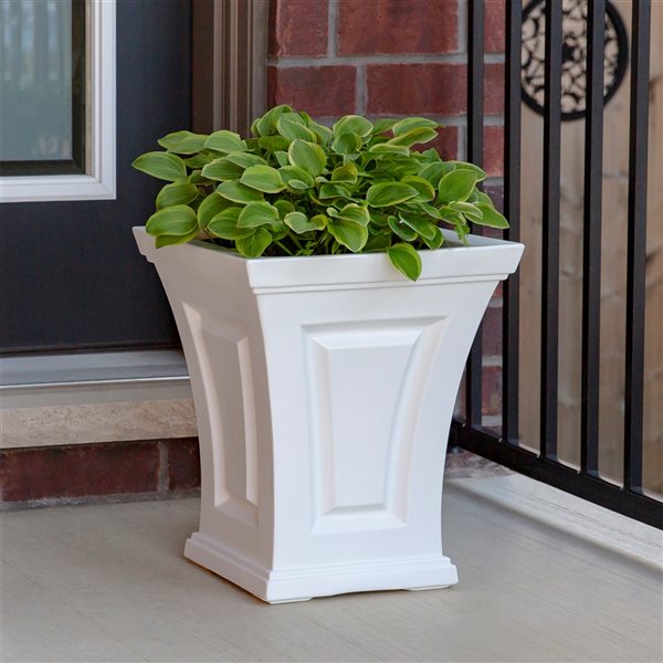 Mayne Cambridge 15.4-in x 18-in White Plastic Self Watering Planter
