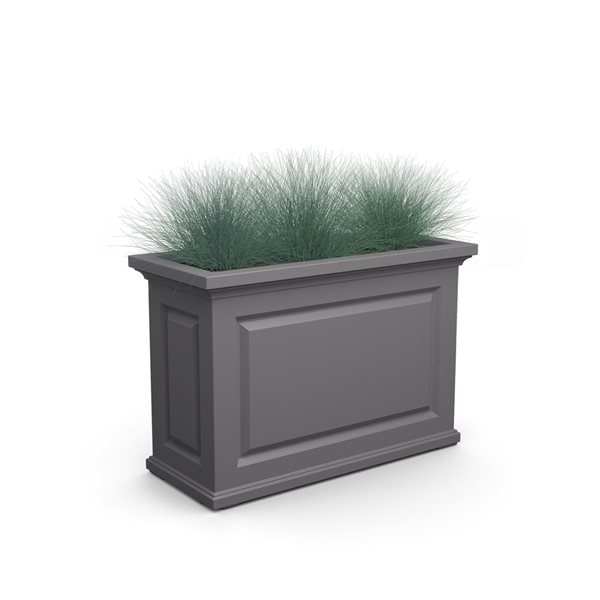 Mayne Nantucket 16in x 24in Grey Plastic Self Watering Planter 4847