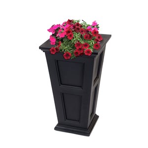 Mayne Fairfield 22-in x 40-in Black Plastic Planter