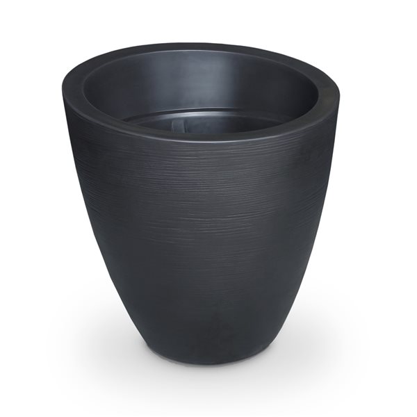 Mayne Modesto 30-in x 34-in Black Plastic Planter