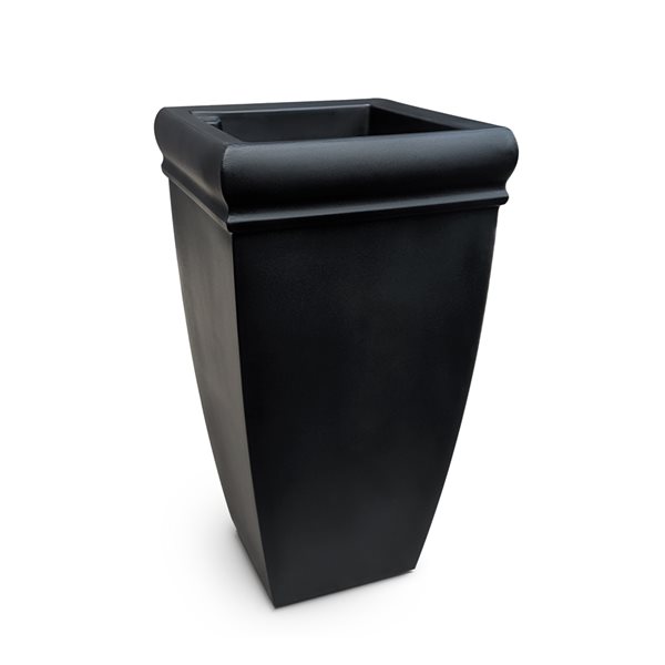 Mayne Chelsey 16-in x 28-in Black Plastic Self Watering Planter