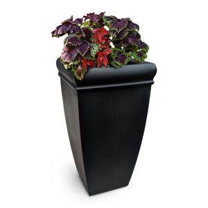 Mayne Chelsey 16-in x 28-in Black Plastic Self Watering Planter