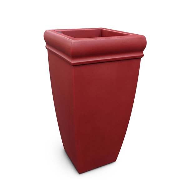 Mayne Chelsey 16-in x 28-in Red Plastic Self Watering Planter
