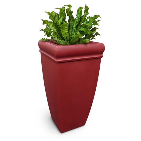 Mayne Chelsey 16-in x 28-in Red Plastic Self Watering Planter