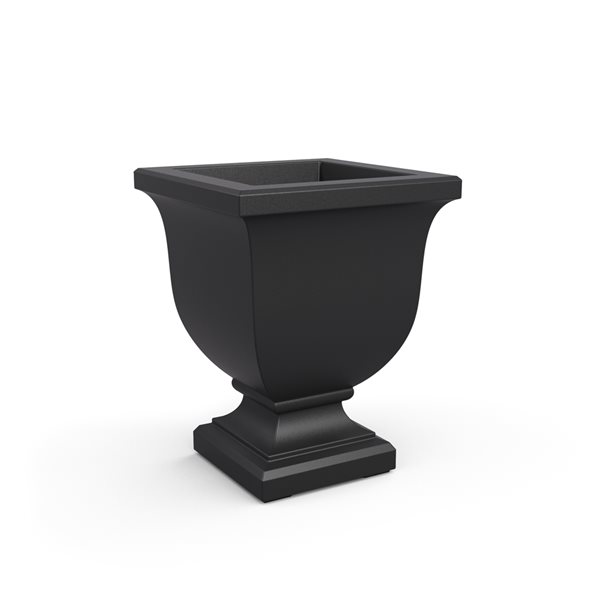 Mayne Augusta 15.5-in x 20-in Black Plastic Self Watering Planter