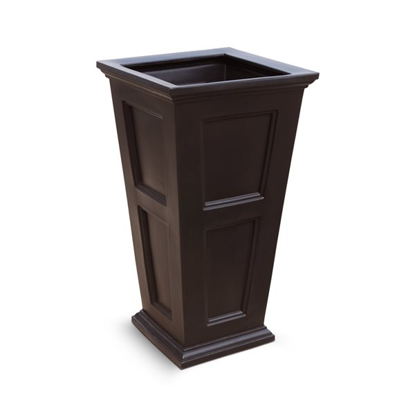 Mayne Fairfield 22-in x 40-in Brown Plastic Planter