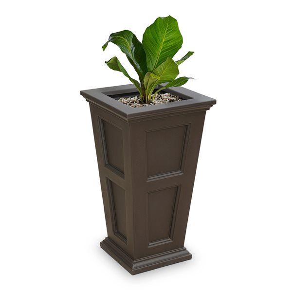 Mayne Fairfield 22-in x 40-in Brown Plastic Planter