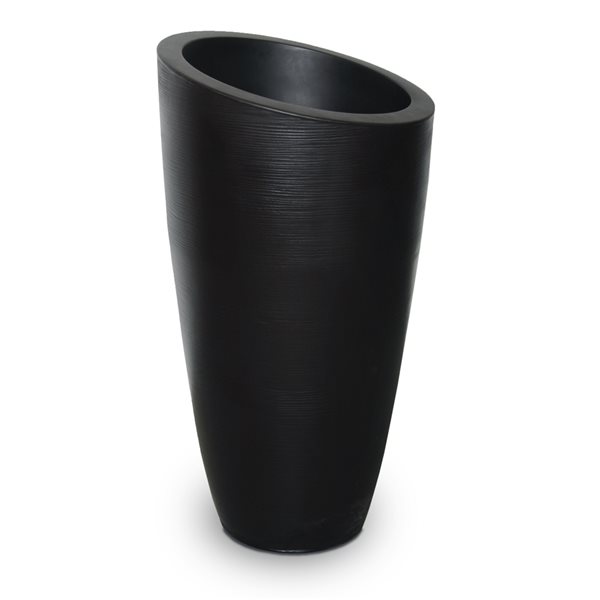 Mayne Modesto 22-in x 42-in Black Plastic Planter
