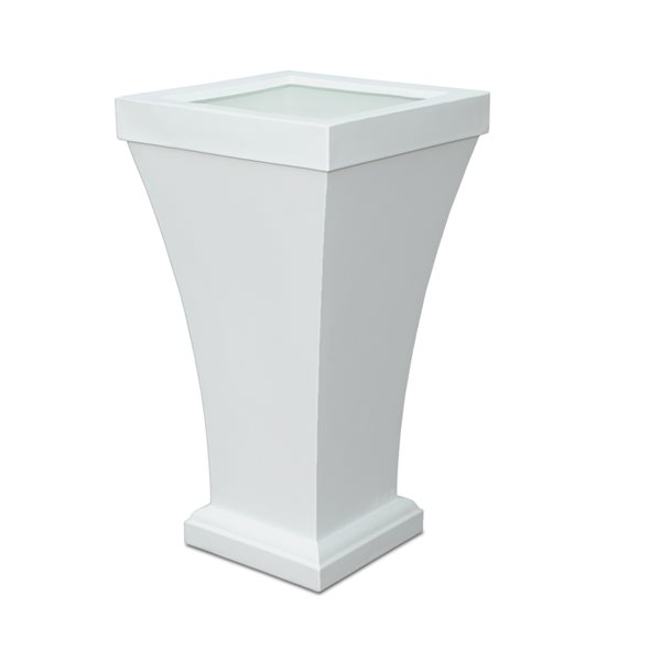 Mayne Bordeaux 22-in x 40-in White Plastic Planter