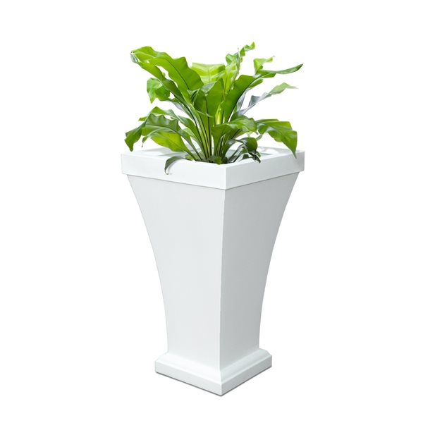Mayne Bordeaux 22-in x 40-in White Plastic Planter