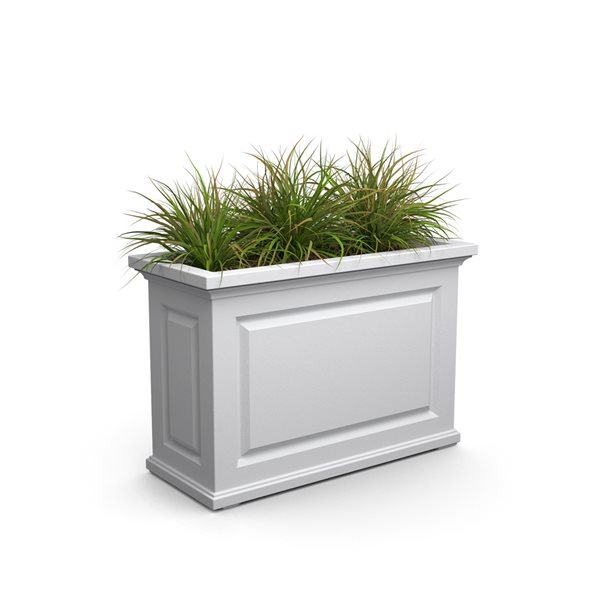 Mayne Nantucket 16-in x 24-in White Plastic Self Watering Planter