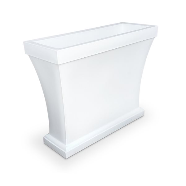 Mayne Bordeaux 15-in x 32-in White Plastic Planter