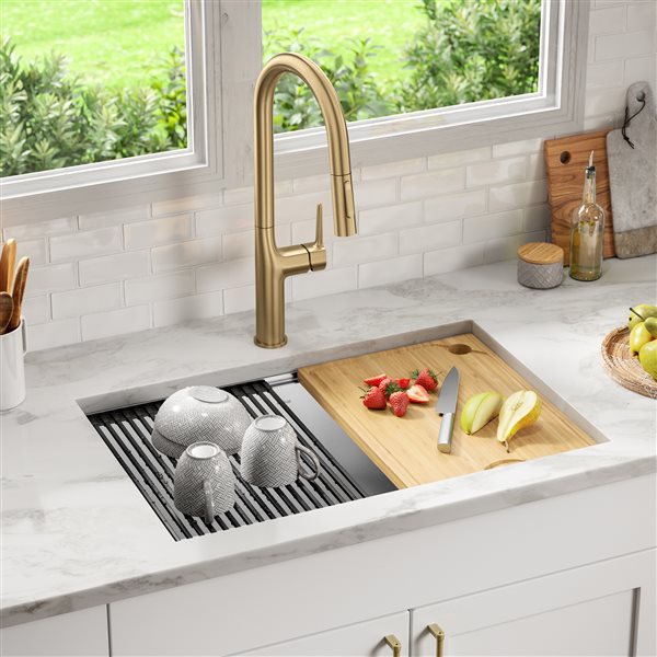 Kraus Kore 28-in Undermount Stainless Steel Single Bowl Kitchen Sink