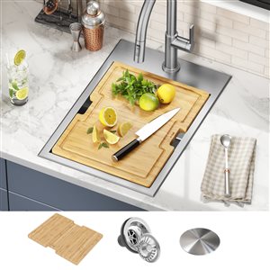 Kraus Kore 15-in Stainless Steel Single Bowl Bar Sink