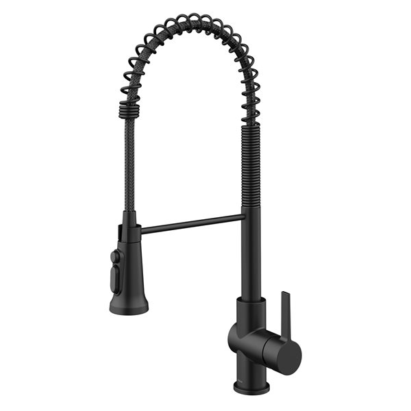 Kraus Britt 2-in-1 Pull-Down Single Handle Water Filter Kitchen Faucet in Matte Black