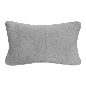 Gouchee Home Carson 12-in x 20-in Rectangular Grey Decorative Pillow