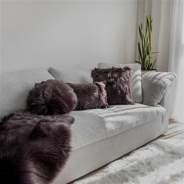 Gouchee Home Edinburgh 18-in x 18-in Rectangular Dark Grey Decorative Pillow