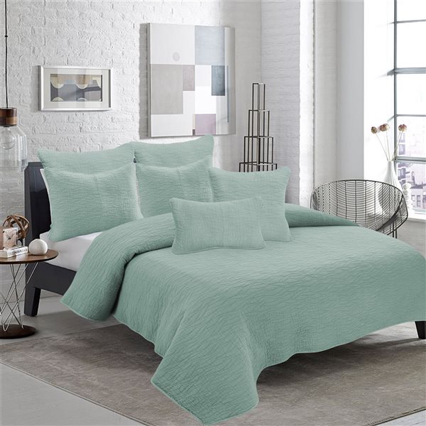 Coussin décoratif rectangulaire de 12 po x 20 po Carson par Gouchee Home, vert menthe