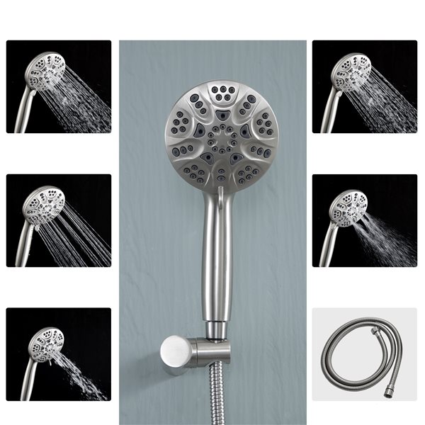 Clihome 10-in 5-Spray 2-Function Shower System in Brushed Nickel