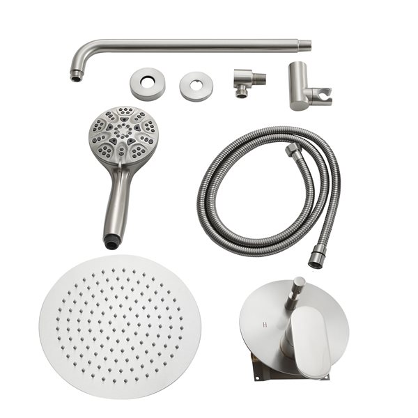 Clihome 10-in 5-Spray 2-Function Shower System in Brushed Nickel